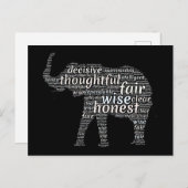 Kwaliteit van een ellephant Word Cloud Briefkaart (Voorkant / Achterkant)