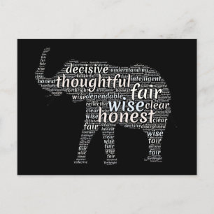 Kwaliteit van een ellephant Word Cloud Briefkaart
