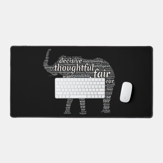 Kwaliteit van een ellephant Word Cloud Bureaumat (Keyboard & Muis)