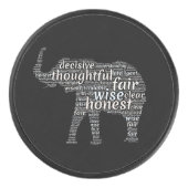 Kwaliteit van een ellephant Word Cloud Hockey Puck (Voorkant)
