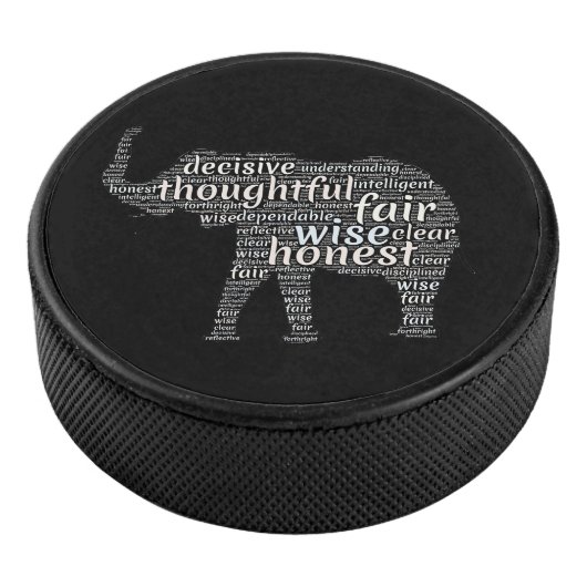 Kwaliteit van een ellephant Word Cloud Hockey Puck (3/4)