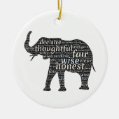 Kwaliteit van een ellephant Word Cloud Keramisch Ornament (Voorkant)