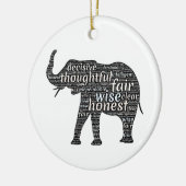 Kwaliteit van een ellephant Word Cloud Keramisch Ornament (Links)