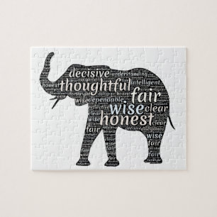 Kwaliteit van een ellephant Word Cloud Legpuzzel