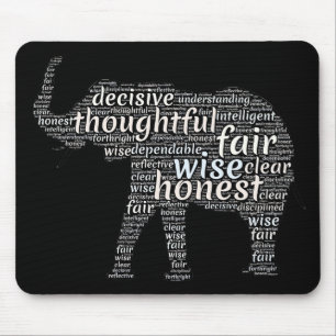 Kwaliteit van een ellephant Word Cloud Muismat