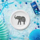 Kwaliteit van een ellephant Word Cloud Papieren Bordje (Feest)