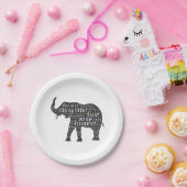 Kwaliteit van een ellephant Word Cloud Papieren Bordje (Feest)