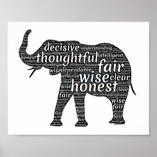 Kwaliteit van een ellephant Word Cloud Poster (Voorkant)