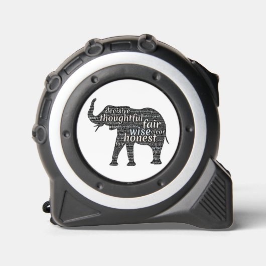 Kwaliteit van een ellephant Word Cloud Rolmaat (Voorkant)