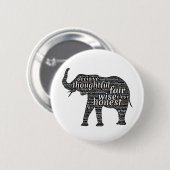 Kwaliteit van een ellephant Word Cloud Ronde Button 5,7 Cm (Voorkant /achterkant)
