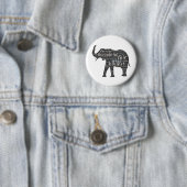 Kwaliteit van een ellephant Word Cloud Ronde Button 5,7 Cm (In situ)