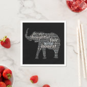 Kwaliteit van een ellephant Word Cloud Servet (Insitu)