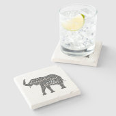 Kwaliteit van een ellephant Word Cloud Stenen Onderzetter (Zijkant)