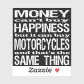 Kwaliteit van geldgeluk bij motorfietsen sticker (Vel)