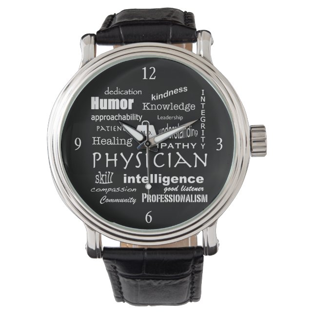 Kwaliteit van Good Physician-Word Cloud/Black Horloge (Voorkant)