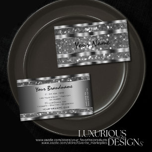 Kwaliteit van oogdruppels met zilverglitter visitekaartje