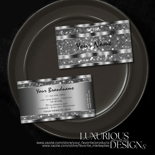 Kwaliteit van oogdruppels met zilverglitter visitekaartje