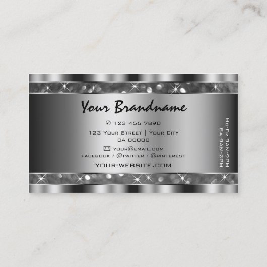 Kwaliteit van oogdruppels met zilverglitter visitekaartje (Achterkant)