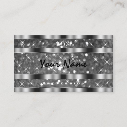 Kwaliteit van oogdruppels met zilverglitter visitekaartje (Voorkant)