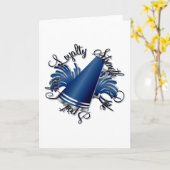 Kwaliteit van pure blauw en zilver kaart (Gele Bloem)