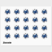 Kwaliteit van pure blauw en zilver ronde sticker (Vel)