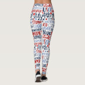 Kwaliteit vierde juli Rood Blauw met sterren Leggings (Achterkant)