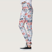 Kwaliteit vierde juli Rood Blauw met sterren Leggings (Links)