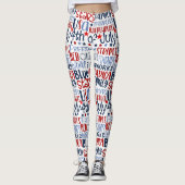 Kwaliteit vierde juli Rood Blauw met sterren Leggings (Voorkant)