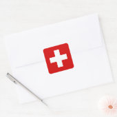 Kwaliteit vlag Zwitserland Vierkante Sticker (Envelop)