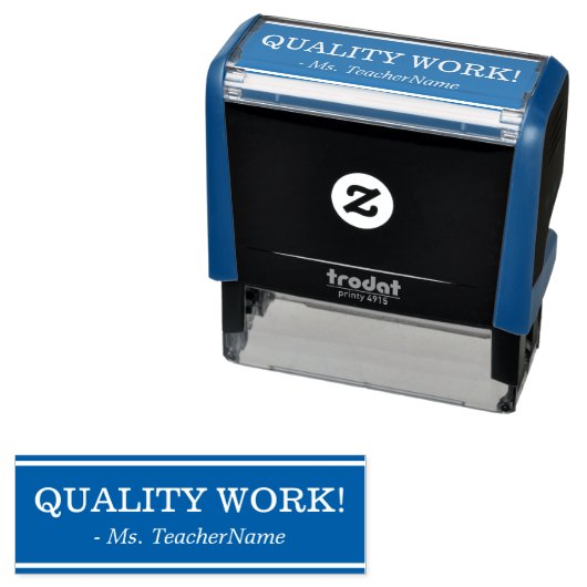 KWALITEIT WERKT! Leraar Feedback Rubberstempel Zelfinktende Stempel (In situ)