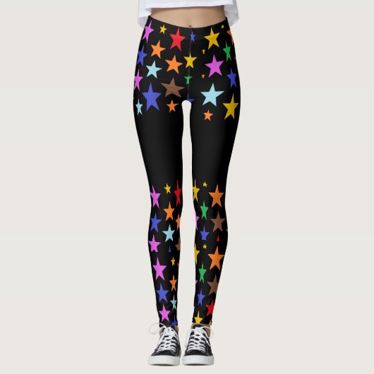 Kwaliteit Workout Leggings Met Sterren Er Op (Voorkant)