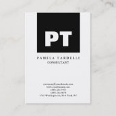 Kwaliteit zwart-wit monogram uniek modern visitekaartje (Voorkant)