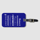 Kwaliteiten van Grote Vrouwen Blauw Bagagelabel (Voorkant (horizontaal))