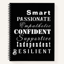 Kwaliteiten van Grote Vrouwen Elegant Zwart-Wit Notitieboek