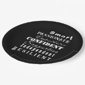 Kwaliteiten van Grote Vrouwen Elegant Zwart-Wit Papieren Bordje (Gekanteld)