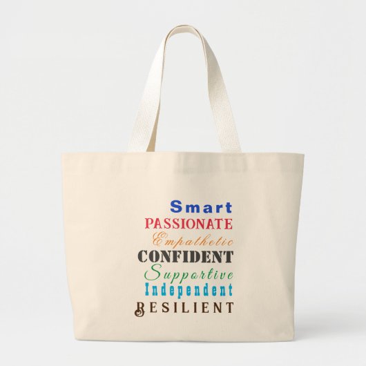 Kwaliteiten van Grote Vrouwen Leuk Elegant Kleurri Grote Tote Bag (Voorkant)