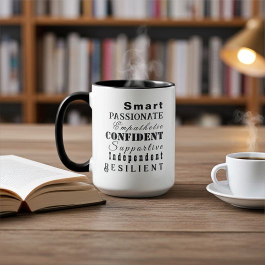 Kwaliteiten van grote vrouwen, moderne Inspirerend Mok