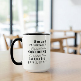 Kwaliteiten van grote vrouwen, moderne Inspirerend Mok