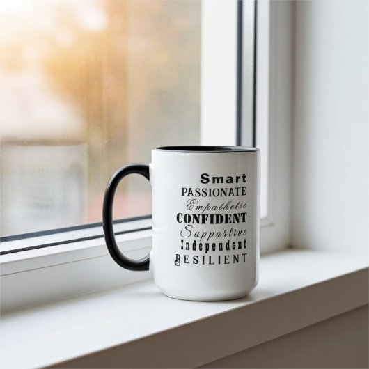 Kwaliteiten van grote vrouwen, moderne Inspirerend Mok