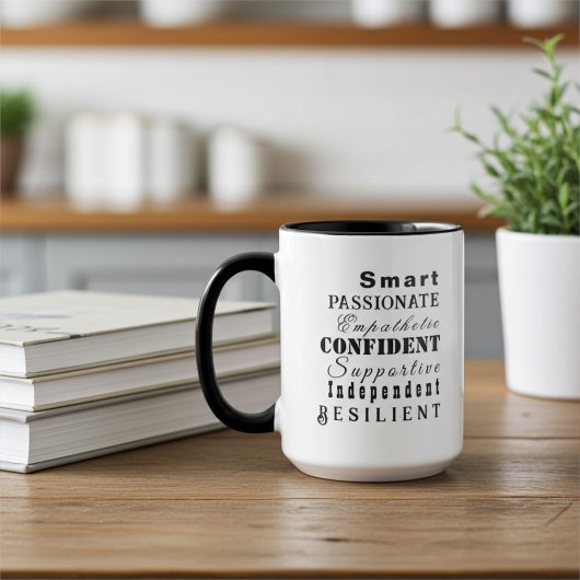 Kwaliteiten van grote vrouwen, moderne Inspirerend Mok