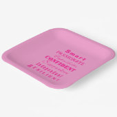 Kwaliteiten van Grote Vrouwen Roze Papieren Bordje (Gebogen)