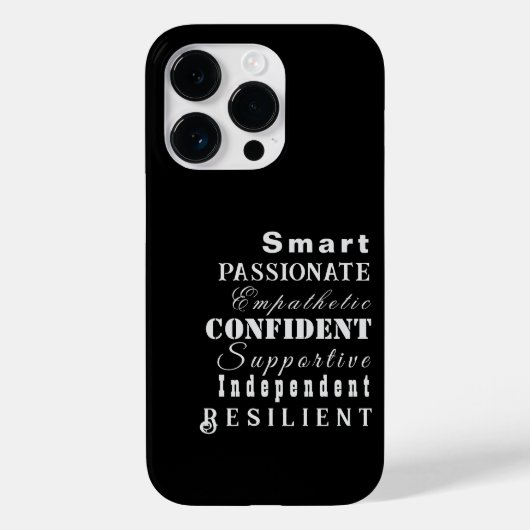 Kwaliteiten van Grote Vrouwen, Zwart Case-Mate iPhone Case (Achterkant)