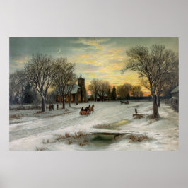 Kwaliteitsafdruk van Kerstmis Eve Night Archiving Poster