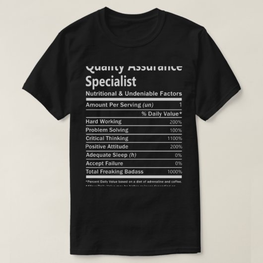 Kwaliteitsborgingsspecialist T- Voedings- en VN T-shirt (Design voorkant)