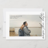 Kwaliteitscode voor zijdelings gerichte tekst Foto Save The Date (Voorkant)