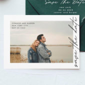 Kwaliteitscode voor zijdelings gerichte tekst Foto Save The Date