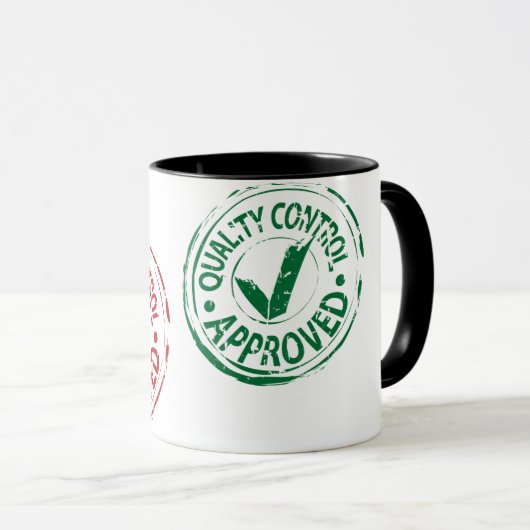 Kwaliteitscontrole goedgekeurde Mok (Voorkant rechts)