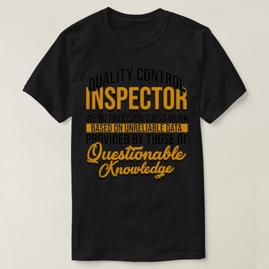 Kwaliteitscontrole inspecteur we geven nauwkeurigh t-shirt (Design voorkant)