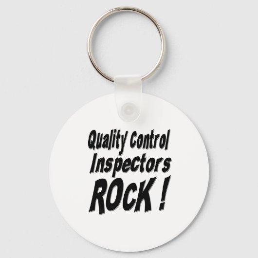 Kwaliteitscontrole Inspectors Rock! Button Sleutel Sleutelhanger (Voorkant)