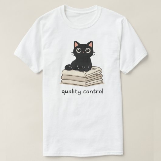 Kwaliteitscontrole Kat Design Wasmachine T-shirt (Design voorkant)